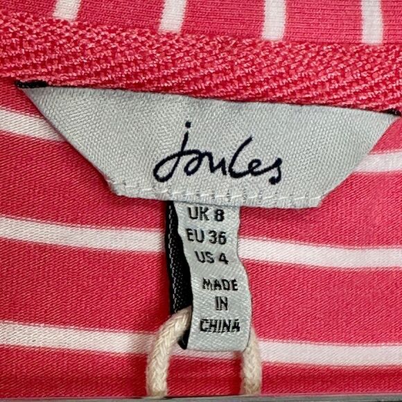 Joules Candice Striped Jersey Dress in Pink Size 4 - Picture 6 of 8